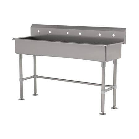 Advance Tabco 3 Station NSF 14 Ga. 304 SS Floor Mounted Sink - Faucet Omitted FS-FM-60